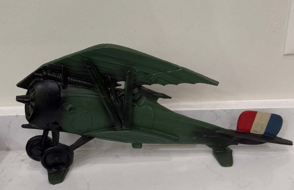 Vintage Sexton Cast Metal WWI Biplane N142 Wall Decor or Doorstop